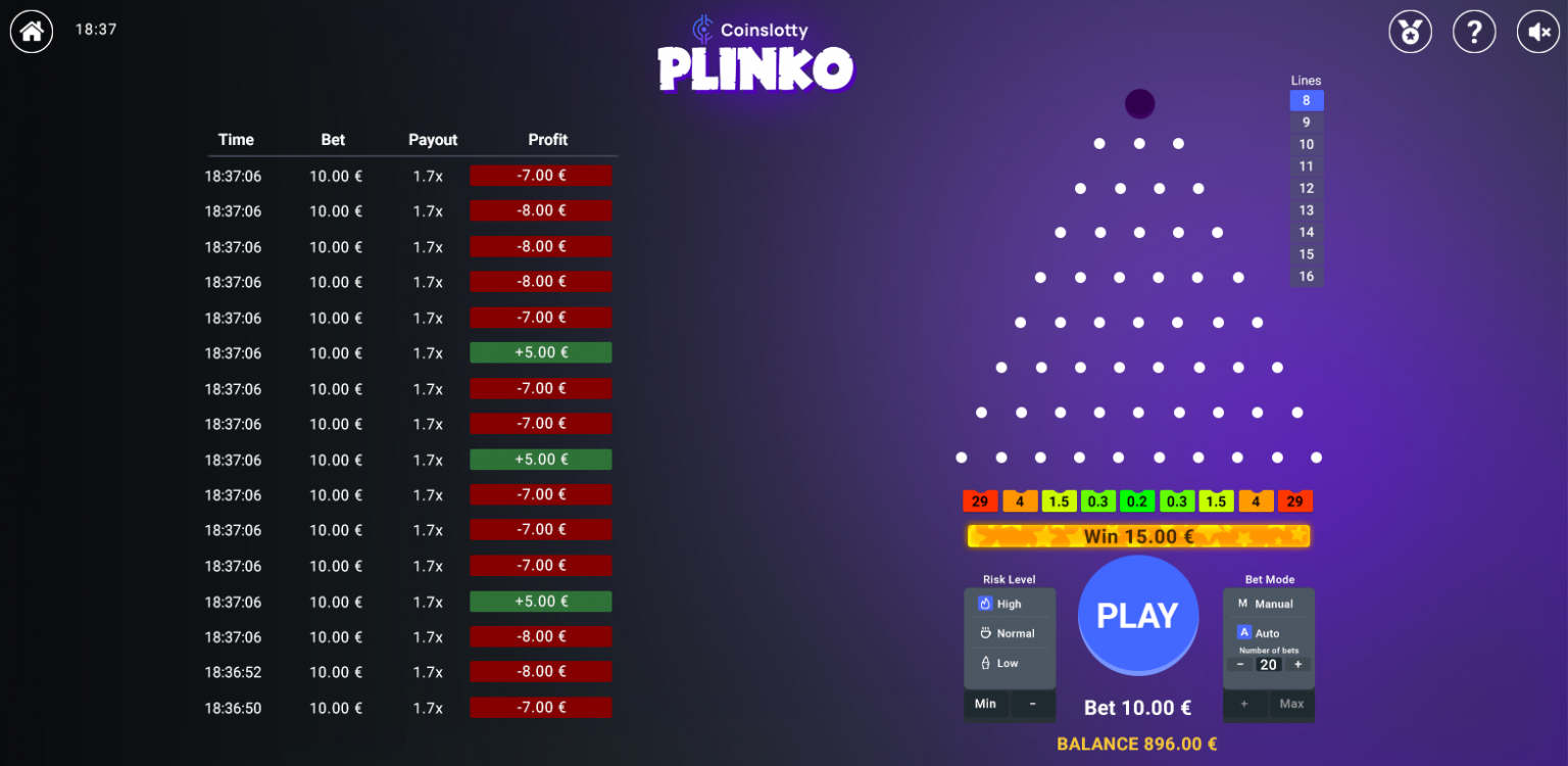 Как выиграть в Плинко?